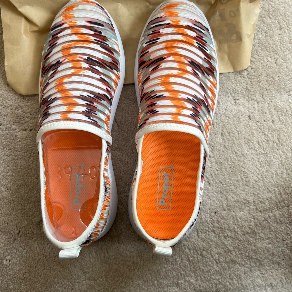 Comfy walking shoe-type sneakers